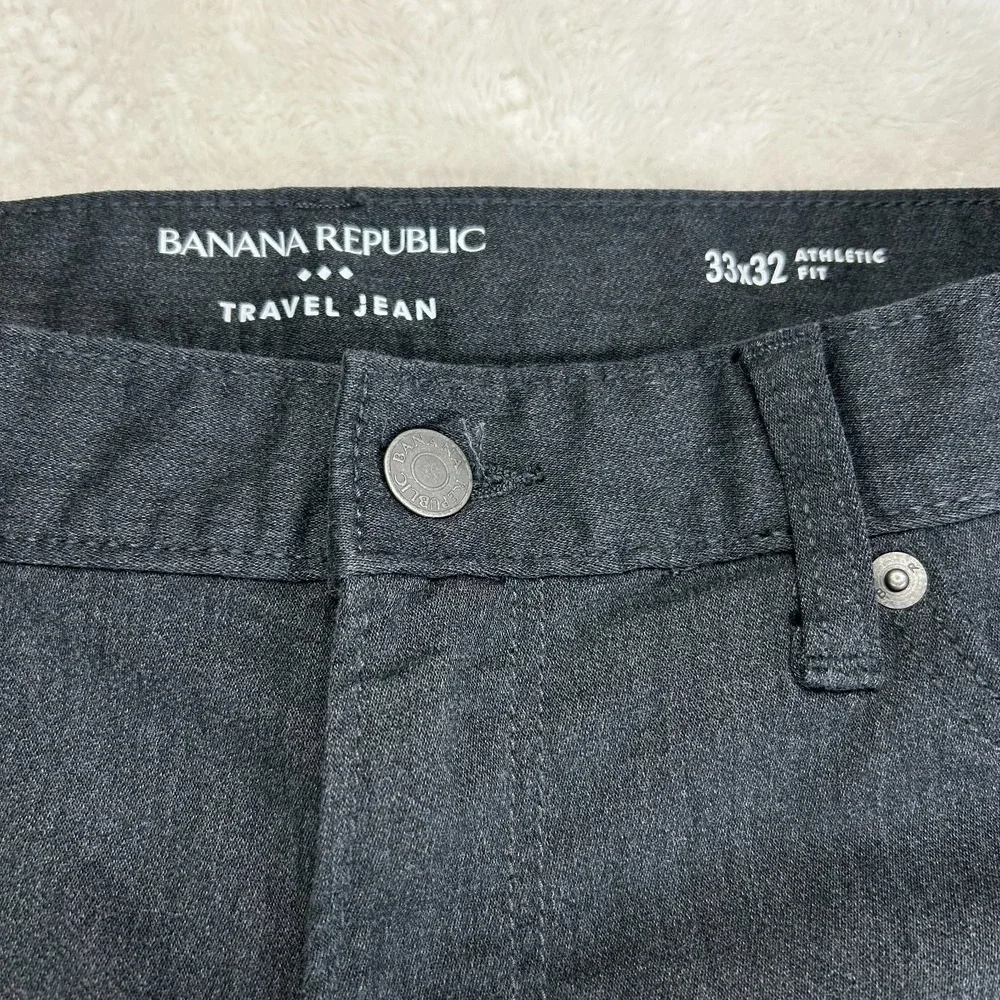 Banana‎ Republic Washwell Pants Mens 33x32 Charcoal Heat Black Office Casual